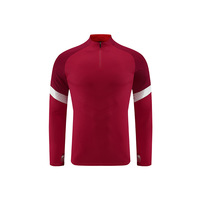 Combinaison d'entraînement de football à manches longues et demi-zip, respirante, 100 % polyester, pour l'automne, la course en extérieur, les tenues décontractées, et la personnalisation d'équipe de football