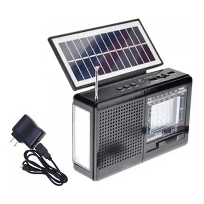 X-bass draagbare fm am sw 3 band solar radio mp3-speler met led zaklamp