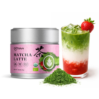 CHTNature Emballage Personnalisé en Boîte pour Poudre de Thé Matcha Bio 30g 50g Boîte de Poudre de Matcha Latte Rose