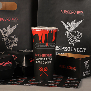 Tùy chỉnh nóng nhanh bao bì thực phẩm đưa ra pháp chiên gà cốm Cánh Tàu Takeaway humuburger hộp giấy - Product Image 3