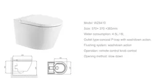 WZ8410ホットセールアイテムボリーナ新式セラミック隠しタンクフロアマウントワンピーススマートトイレ
