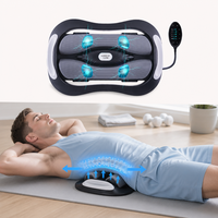 Masajeador Lumbar con Vibración y Calor, Compresa Caliente y Pulso Eléctrico, Estirador Eléctrico para Aliviar el Dolor de Espalda y Relajarse