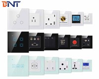 Boente 86x86mm Interrupteur Tactile Multifonctionnel Compatible Alexa Google Home Prise Murale Intelligente Wi-Fi en Verre pour Royaume-Uni et UE