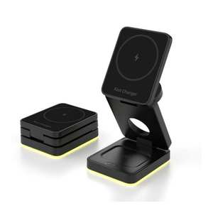 Cargador inalámbrico ultradelgado 3 en 1 plegable para tabletas/soporte para teléfono/carga rápida magnética. - Product Image 4