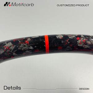 Volant de voiture personnalisé en fibre de carbone rouge avec poignée en cuir rouge pour Chevrolet Corvette C8 Z06 Coupé ZR1 1LZ 2LZ 3LZ 2019-2026 - Product Image 3