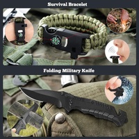 Perlengkapan Alat Survival 14 in 1 Populer & Peralatan Darurat Berkemah Luar Ruangan EDC Petualangan Hadiah untuk Ayah Suami Perlengkapan Survival