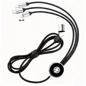 Universal Custom Glow Multi Phone Charger <b>Cable</b> Fast Charging Nylon <b>USB</b> <b>3</b> 5 in 1 Led Light up Logo <b>Cable</b> for Promo Business Gift - Product Image 2