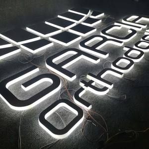 バックライト付きLEDナンバーサインゴールド/スライバー/ブラックメタルレターサインLEDライトチャンネルレターハウス番号LED - Product Image 4