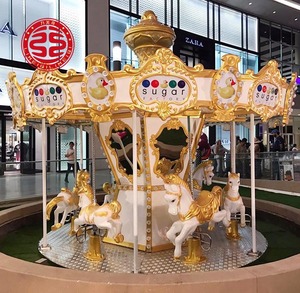 Sang Trọng Hội Chợ Rides Lễ Hội Vui Chơi Giải Trí Công Viên Động Vật <span class=keywords><strong>Carousel</strong></span> Vui Vẻ Đi Vòng Đu Quay Ngựa 16 Ghế Đu Quay Ngựa Để Bán - Product Image 4