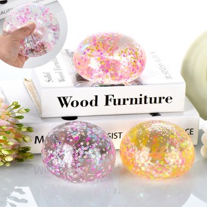 Pelota Antiestrés Suave de Rebote Lento, Pelota de Ventilación con Purpurina Brillante y Colorida, Pelota de Maltosa Aurora, Juguete para Apretar - Product Image 2