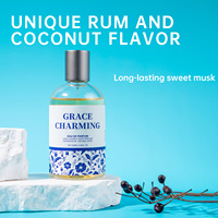 Vente en gros de parfum unisexe 100 ml, eau de parfum longue durée, parfum floral gourmand de luxe avec des notes de prune, de noix de coco et de musc doux pour hommes et femmes