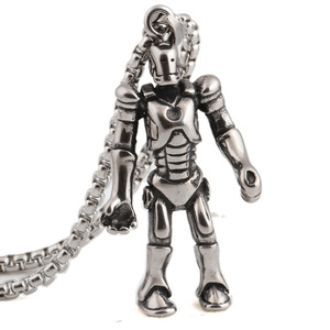 Collier pendentif robot Transformers en acier inoxydable, chaîne de 60 cm, personnage de dessin animé, bijoux de mode pour hommes - Product Image 2
