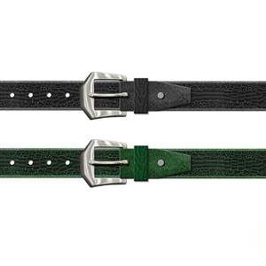 Ceinture <span class=keywords><strong>Homme</strong></span> en Cuir Véritable Gaufré Croco de Haute Qualité, en Cuir de Vachette Italien Pleine Fleur, avec Boucle Ardillon en Acier Inoxydable pour Tenues Quotidiennes Décontractées en Jean - Product Image 2