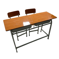 Bureau et chaise de classe personnalisables, hauteur réglable, bureau d'étude pour étudiants, bureau d'école, 2 places avec deux chaises