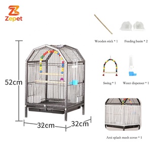 Meilleures ventes Cage à oiseaux moderne de luxe en acier inoxydable, style champignon, avec moules de mousse, pour perroquets et pigeons, mangeoire - Product Image 6