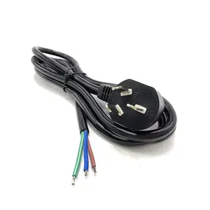 3pin 1200w black 1.8m10A Tool and equipment plug powers cord to stripped end 3 cores 1mm2 rubber Extension Power Cords