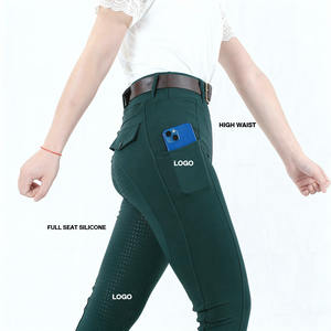 Pantalon d'équitation en silicone intégral respirant et extensible avec poches – Fabricant de culottes d'équitation - Product Image 1
