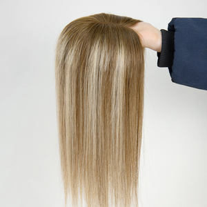Nouvelle Arrivée 2026 : Topper en Soie 100% Cheveux Humains Européens Remy pour Femmes Blanches – Topper en V - Product Image 2