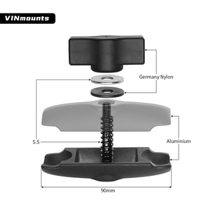 VINmounts Support de voiture en aluminium à double bras de 1 pouce - Bras intermédiaire compatible avec la base à boule de type B de 1 pouce VIN-B-9 - Product Image 2