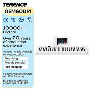 TERENCE TS-02 Clavier de piano numérique pliable 61 touches, best-seller, avec haut-parleur intégré, rechargeable et léger, compatible MIDI - Product Image 1