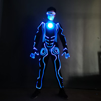 Décoration de scène et de fête : Haut lumineux LED pour performance de danse, style robot, blanc, taille personnalisée