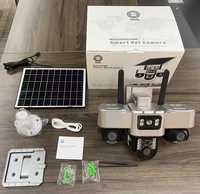Cámara Solar V380pro de Tres Lentes, 9MP, 4K, Visión Nocturna, para el Hogar, con Tarjeta SIM 4G, WiFi, Exterior, Impermeable, PTZ