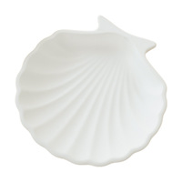 Plateau de rangement en plâtre en forme de coquille, design européen, pour bijoux, montres, clés, bagues - Présentoir de salon à compartiment unique pour table/bureau