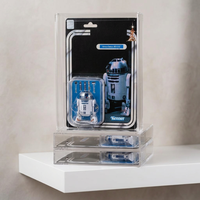 Vitrine d'exposition en acrylique premium pour figurines de 3,75 pouces avec carte |   Boîte de protection anti-UV avec fond coulissant R2-D2