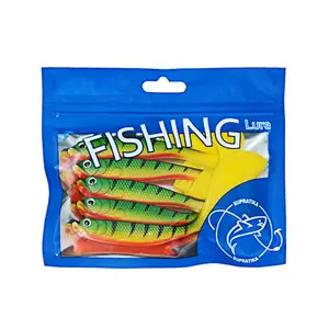 Custom Printing Plastic Zak Haak Tassen Drie Zijafdichting Ziplock Fish Lokken Bag
