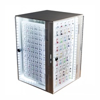 Présentoir rotatif pour bijoux en acrylique éclairé par LED sur 4 côtés, design professionnel