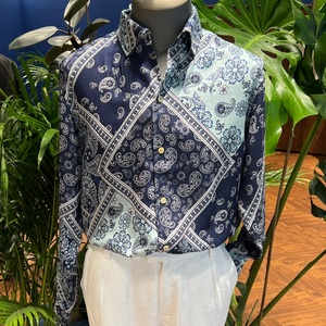 <span class=keywords><strong>Chemise</strong></span> décontractée pour hommes africains, respirante, col boutonné, imprimé, manches longues, en lin, style ethnique, grande taille, logo personnalisé - Product Image 1