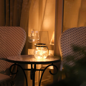 Lampes solaires suspendues en verre craquelé pour extérieur, imperméables, décoration de jardin et d'arbres - Product Image 5