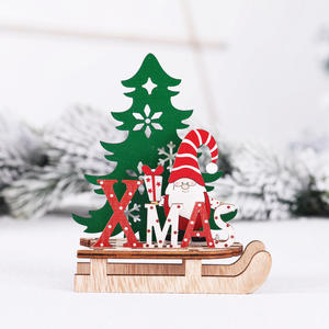 Stile moderno creativo dipinto fai da te slitta di Santa modello eco-friendly festivo ornamento in legno per la decorazione di natale fabbrica artigianale - Product Image 5
