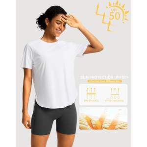 2025 camisetas de entrenamiento para hombres UPF 50 + protección solar manga corta suelta ajuste Atlético gimnasio correr Tops blanco XL - Product Image 3