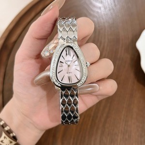 <span class=keywords><strong>Montre</strong></span> à quartz en alliage tendance avec cadran à aiguilles, tête de serpent, résistante à l'eau 30M, cadran rose vif pour femme - Product Image 4