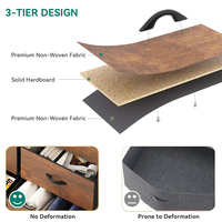 Commode à 9 tiroirs avec dessus en bois Organisateur à cadre en acier robuste pour chambre ou salon pour le rangement des vêtements