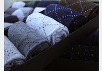 HF 5 Paires de Chaussettes Habillées Jacquard en Coton Uni pour Hommes, Coffret Cadeau
