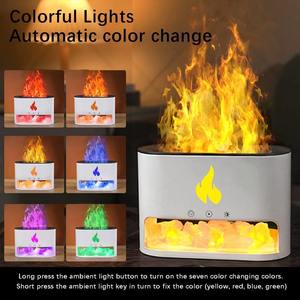New Flame LED Color Changing Night Light, Bedroom Decoration, Bedside Lamp <b>Humidifier</b>, Simulated <b>Volcano</b> Aromatherapy Machine - Product Image 3