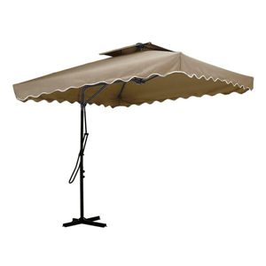 Ombrellone da Giardino Decentralizzato 250x250x230 Cm con Apertura a Leva, Base a Croce, Struttura Impermeabile, Riparo Solare - Product Image 1