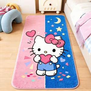 Tapis rectangulaire antidérapant en fausse fourrure de cachemire pour enfants, motif dessin animé Hello Kitty, pour chambre à coucher, par Wan Xinlong - Product Image 1