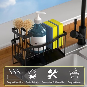 Bán chạy nhất Bồn Rửa Nhà Bếp Caddy spone chủ Organizer với tự cống khay - Product Image 3