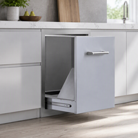 Poubelle coulissante en acier inoxydable 304, étanche, pour cuisine extérieure, barbecue