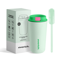 Vente directe d'usine, tasse à café en acier inoxydable portable avec logo personnalisé, avec couvercle anti-fuite, tasse de voyage