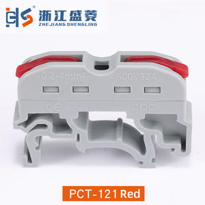 PCT-121 alat sambungan cepat Gratis tuas blok Terminal penjepit pegas dengan kaki terpasang Din satu arah menghubungkan multiwarna - Product Image 2