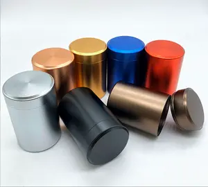 Kleine Mini Model Metalen Afdichting Pot Draagbare Multi-Color Thee, Tabak Tabak En Koffiebonen Opslag Ronde Pot