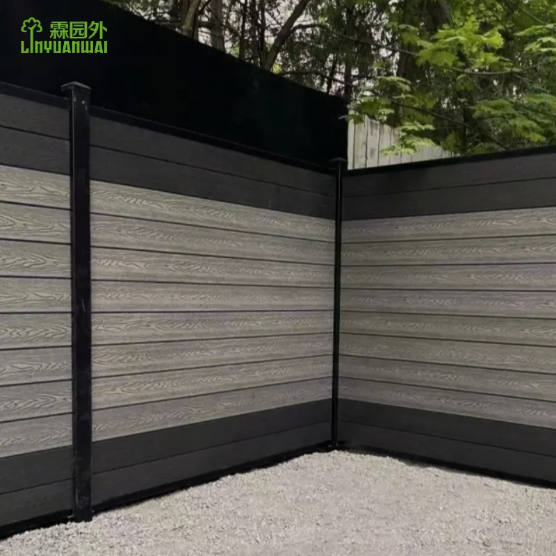 Venta caliente jardín aluminio WPC privacidad valla perfil persiana marco Horizontal listón esgrima