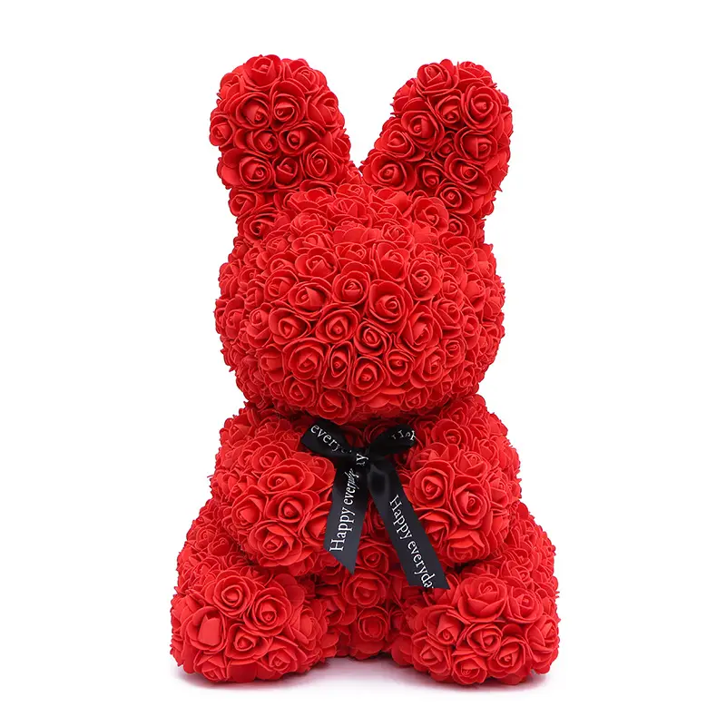 Factory price artificial flower foam rose bunny with discount shipping price