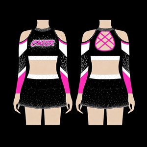 Uniforme de cheerleading sur mesure bleu royal pour les compétitions All Star, tenues de cheerleading pour filles de toutes tailles, crop top et jupes - Product Image 3