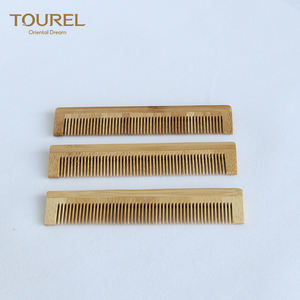 Sisir rambut bambu kayu pegangan kayu janggut logo Label pribadi Neem alami untuk Hotel - Product Image 2