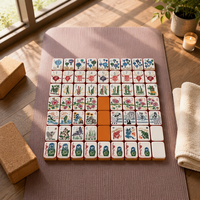 Tuiles de Mahjong en Acrylique de Noël en Gros, Colorées, 30mm, Imprimées UV, Ensemble Portable pour Cadeaux de Fêtes
